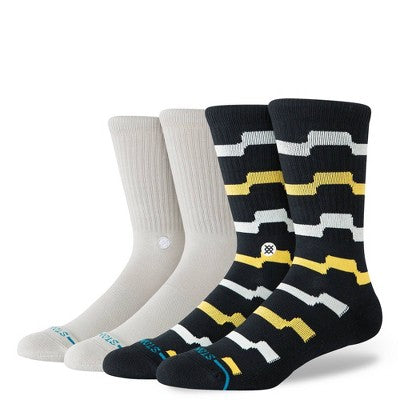 Stance Men's Wavy Crew Socks - Heathered Yellow 6-12