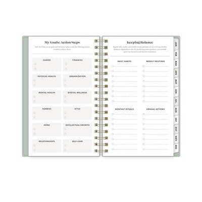 The Everygirl Planner 2025 Weekly/Monthly Planner 6.3"x4.33" Wirebound Solid Soft Sage: Adult Stationery, Calendar, Tabs