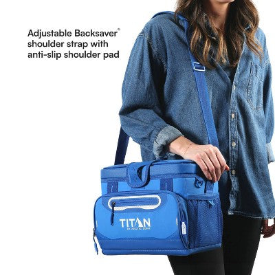 Titan by Arctic Zone Deep Freeze Zipperless Hardbody 12 Cans/8 qt Cooler - Cerulean Blue