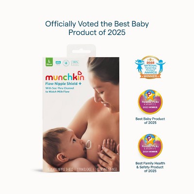 Munchkin Flow Nipple Shield + With See-Thru Channel to Watch Milk Flow 24mm