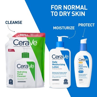 CeraVe Hydrating Face Wash with Hyaluronic Acid and Glycerin for Normal to Dry Skin - Refill - 16 fl oz