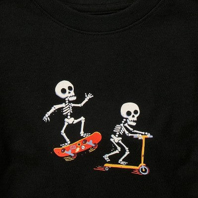 Toddler Boys' 2pc Halloween Skating Skeleton  Cat & Jack Black 4T