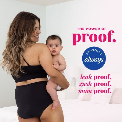 Proof Underwear Reusable Postpartum High Rise Brief, Super Heavy Absorbency - XL
