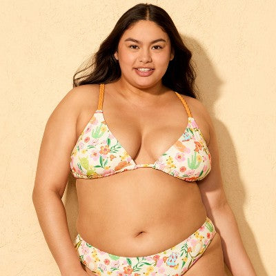 Women's Braided Strap Bikini Top - Wild Fable Floral XL