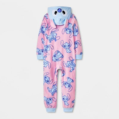 Girls' Lilo & Stitch Union Suit - Pink/Blue XS