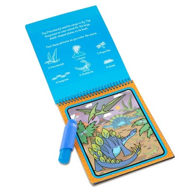 Melissa & Doug On The Go Water Wow! Reusable Water-Reveal Activity Pad Travel Toy - Dinosaurs: Plastic Material, Watercolor Brushes