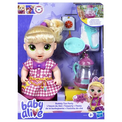 Baby Alive 13.5" Bubbly Tea Party Lala Baby Doll Blonde Hair