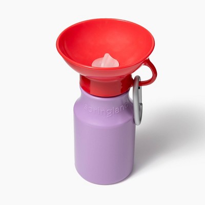 Springland 15 fl oz Mini Travel Dog Water Bottle - Lilac/Red