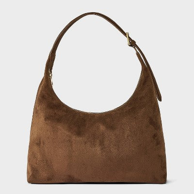 Faux Suede Slouch Shopper Tote Bag - Universal Thread Brown