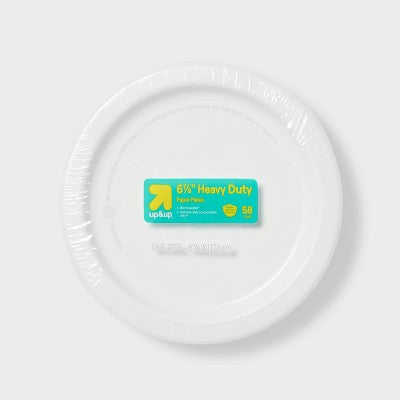 White Plate 6.8" - 58ct - up&up