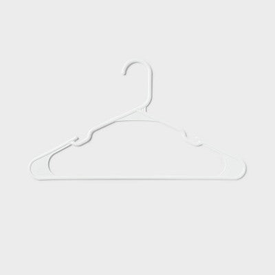 50pk Plastic Hanger White - Brightroom