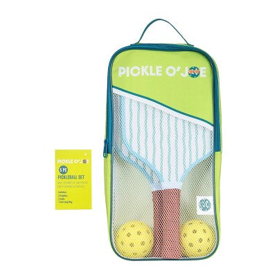 Pickle O'Joe Pickleball Paddle and Ball Set - Blue Wavy Striped