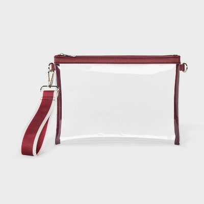 Game Day Clear Wristlet Clutch - Wild Fable Maroon