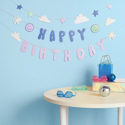 Groovy Retro Happy Birthday Banner - Spritz