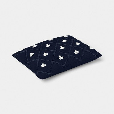 Embellished Shell Navy Lumbar Pillow - Threshold designed with Studio McGee