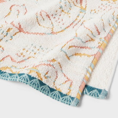 1pc Boho Border Floral Hand Towel - Threshold