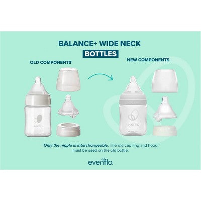 Evenflo 6pk Balance Wide-Neck Anti-Colic Baby Bottles - 9oz: Silicone Nipple, BPA-Free