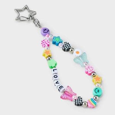 Girls' Friendship Bag Charm - art class: Solid Pattern Keychain, Lobster Claw Clasp, Polyester & Zinc Alloy, 6.5" Length