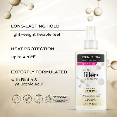 John Frieda UltraFiller+ Thickening Volumizing Spray - 5 fl oz: No Fragrance Added, Vegan, For Fine Hair