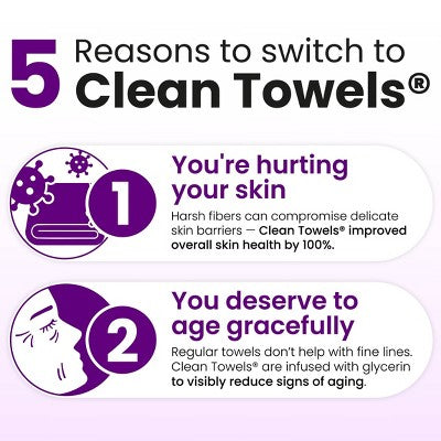 Clean Skin Club Clean Towels Healthy Aging - XL - 50ct