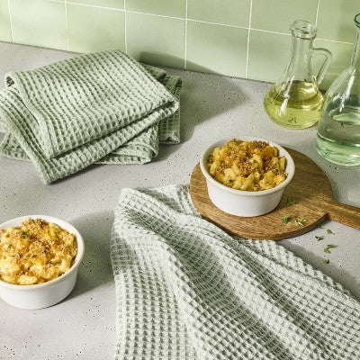 3pc Waffle Kitchen Towels Green - Figmint