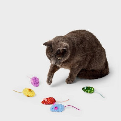 Mouse Critter Cat Plush Toy Set - 5pc - Boots & Barkley
