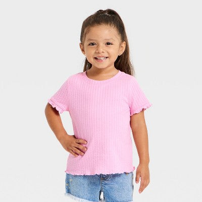 Toddler Girls' Pointelle T-Shirt - Cat & Jack Pink 4T