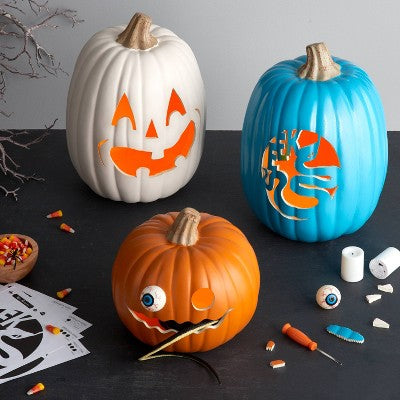 9" Carvable Faux Halloween Pumpkin Orange - Hyde and EEK! Boutique