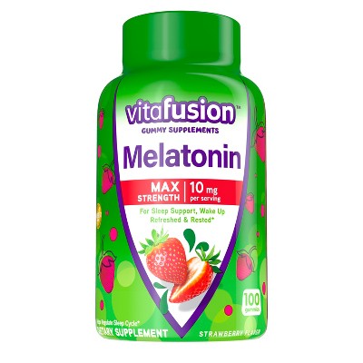 Vitafusion Max Strength Melatonin Gummies for Sleep Support - 100ct