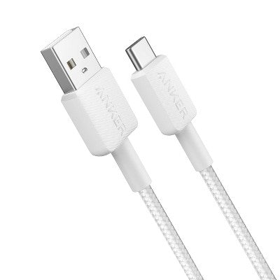 Anker 322 3' USB-A to USB-C Braided Cable - White Iteration