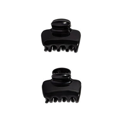 Kitsch Recycled Plastic Mini Cloud Clips 2Pc Set - Black Hair Clips And Pins