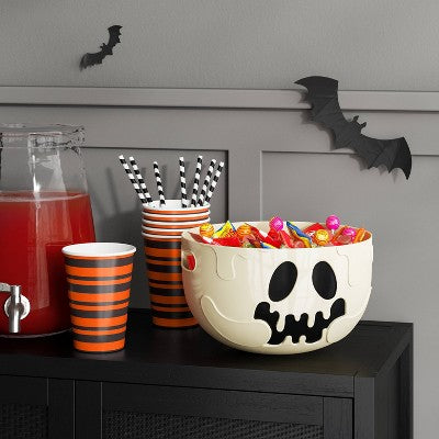 3L Plastic Round Shaped Ghost Candy Serving Bowl - Hyde and EEK! Boutique