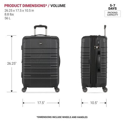 SWISSGEAR Cascade II Hardside Medium Checked Spinner Suitcase - Black (LOCAL PICKUP ONLY)