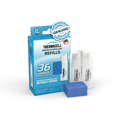Thermacell 36hr Mosquito Repellent Refill - 3 Fuel Cartridges and 9 Repellent Mats: Outdoor Area Protection, Allethrin Formula