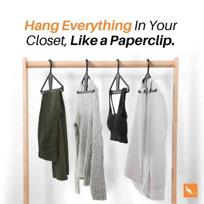 Kangaroo Hangers 10pk Original Clothes Hangers Charcoal