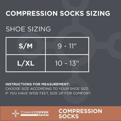 Tommie Copper Sport Compression Knee High Socks 2pk - L/XL: Leg Support, Microfiber