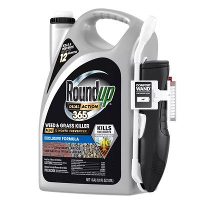 Roundup Dual Action 365 Weed & Grass Killer Plus 12 Month Preventer Vegetation Killer Wand Herbicide 128oz: Long-Term Lawn Care