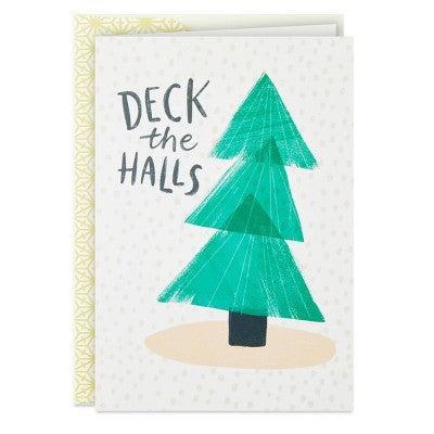 Hallmark 12ct 'Deck the Halls' Christmas Tree Boxed Holiday Greeting Card with Stickers