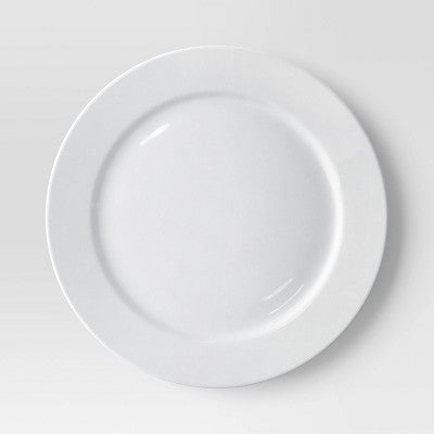 11" New Porcelain Round Rim Dinner Plate - Threshold