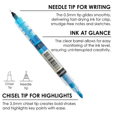 Grabie 6ct Dual-Tip Notetakings Pen Set Soft Serenity