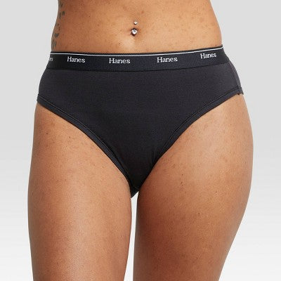 Hanes Originals Women's 6pk Breathable Stretch Cotton Hi Cut Underwear- Colors May Vary M