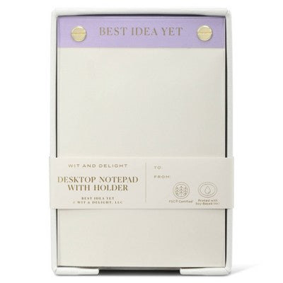 Wit & Delight Purple Desktop Notepad with Holder