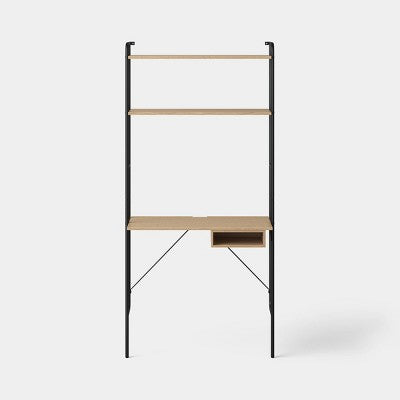Wood and Metal Wall Mounted Storage Desk with Two Shelves - Room Essentials (LOCAL PICKUP ONLY)