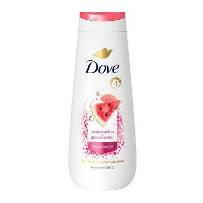 Dove Beauty Body Wash - Watermelon + Guava - Limited Edition 24HR Lotion-Soft Skin - 20 fl oz