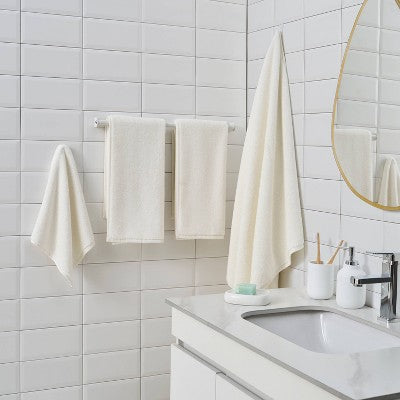 2pk Turkish Cotton Hand Towel White - Wellbe
