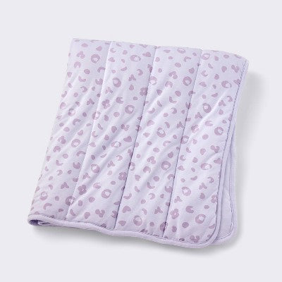 Rayon from Bamboo Jersey Quilted Blanket - Leopard - Purple - Cloud Island