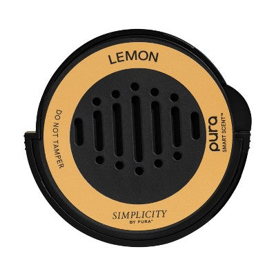 Simplicity by Pura Lemon Car Fragrance Refill: Citrus Scented Essential Oil, 0.18 Net Wt, Single Pack, Safety Warnings