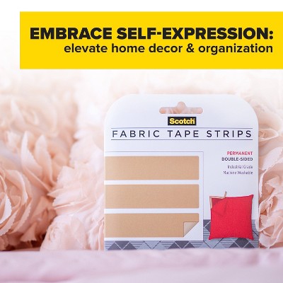 Scotch Permanent Fabric Tape 180'' 30ct Clear: Hemming & Upholstery Tape, 0.75" Width, 180" Length, Masking Tape