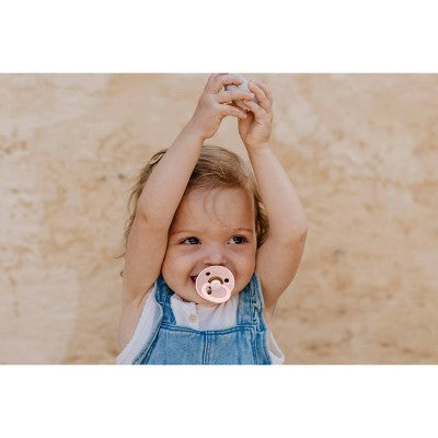 Bibs Colour Latex Pacifier - 6-18 Months - Size 2 - 2pk - Haze/Blossom: Rubber Latex, BPA-Free, Ventilated