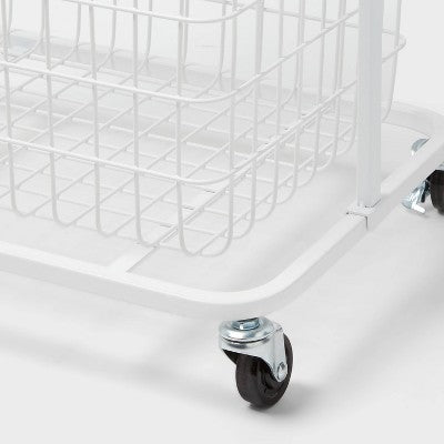 Wire Wood Basket Cart - White - Brightroom (LOCAL PICKUP ONLY)